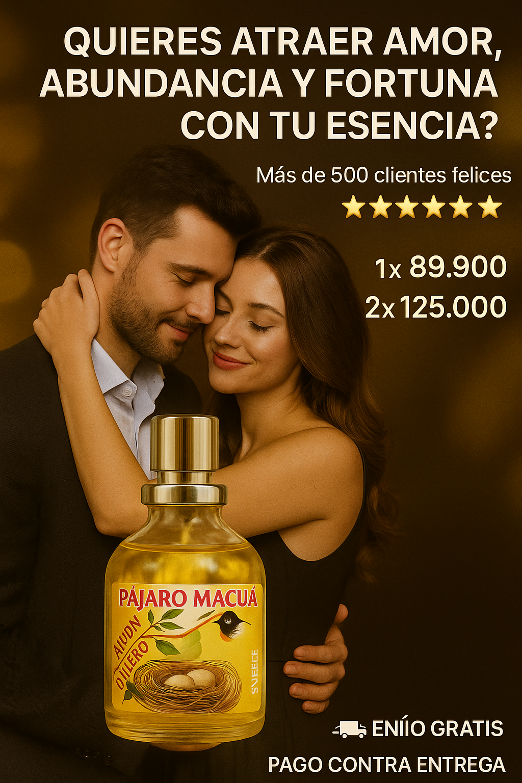 Perfume de Nido de Pájaro Macua Esencia Original + 7 Libro de Manifestación y abundancia