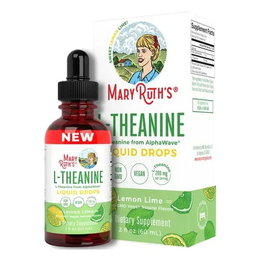 MaryRuth's L Theanine - Gotas líquidas de 200 mg | Alivio del estrés para adultos y niños | Suplemento de enfoque | Apoyo natural para el sueño | Vegano | Sin OMG | Sin gluten | 30 porciones